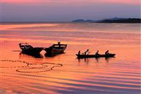 日暮鄱湖