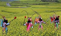 油菜花中舞一把
