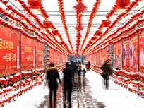 元宵节里雪打灯