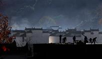 清晨—修缮古建的民工_胡洪宇摄