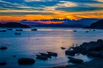 夕照渔港
