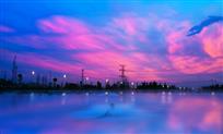 《夕照荷塘》