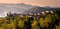 黄昏夕阳照山村