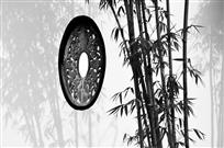小院竹影