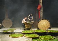 大圆竹匾盛绿茶