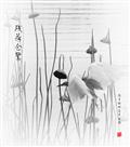 《残荷仓鹭》