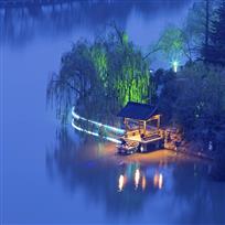 寒夜独钓濠河畔