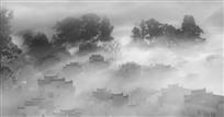 云雾绕城