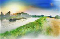 码头古镇水流金