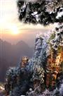 天子山晚霞映雪