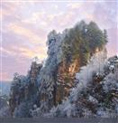 天子山霞光雪景