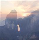 天门洞晚霞奇景