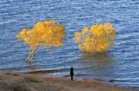 一湖碧蓝岗南秋