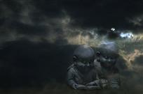 夜读（两次曝光）