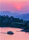 夕阳下的千岛湖