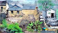 古村春雨图