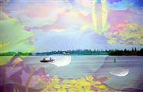 接天莲叶色斑斓