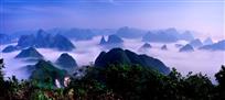 凤山峰丛雾海夜色
