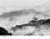 山村雾景