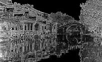 版画：水乡古镇-西塘