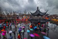 雨中观灯会
