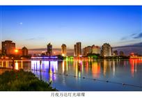 月夜万达灯光璀璨