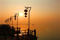 洪泽湖日落
