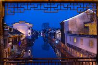 古镇夜画