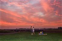 日落西山彩云飞