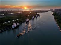 里运河白帆再现昔日漕运繁华