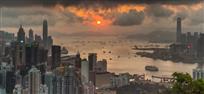 维多利亚海港日落