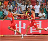 中国4x100接力队勇夺世锦赛亚军