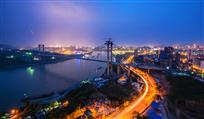 在建中的寸滩港夜色