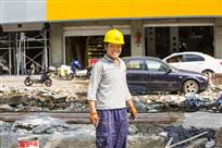 城市建设者的笑容