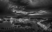 夜幕下千岛湖镇