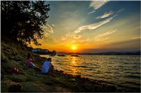 夕阳下