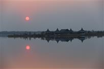 日落沙湖